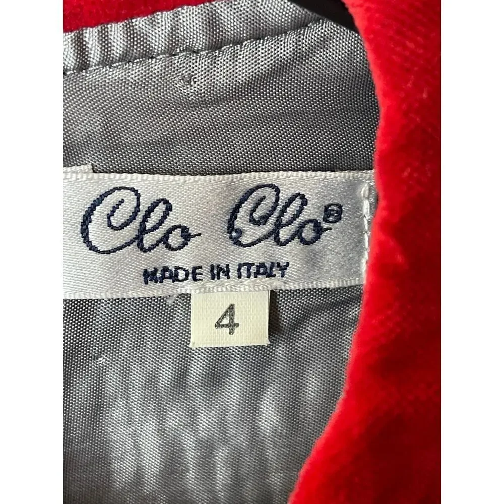 Clo Clo Gray Red Short Sleeve Wool Blend Dress Girls Size 4
